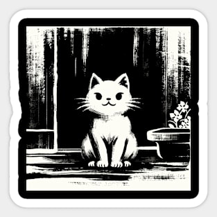 Kawaii Cat Anime Japanese Retro Funny Cat Sticker